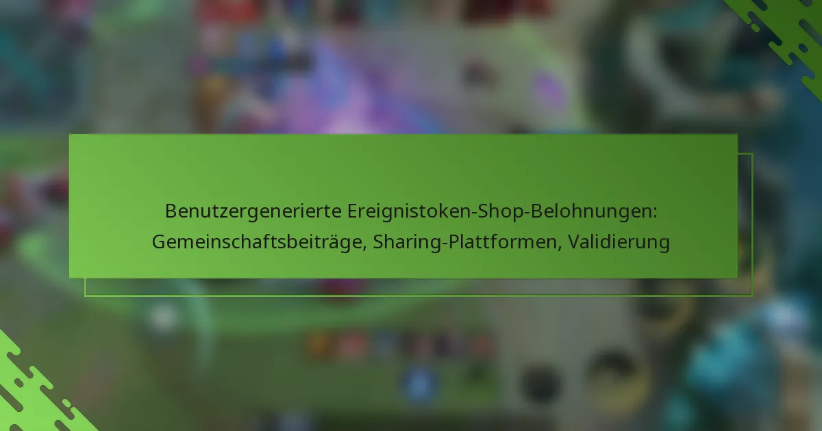 Benutzergenerierte Ereignistoken-Shop-Belohnungen: Gemeinschaftsbeiträge, Sharing-Plattformen, Validierung