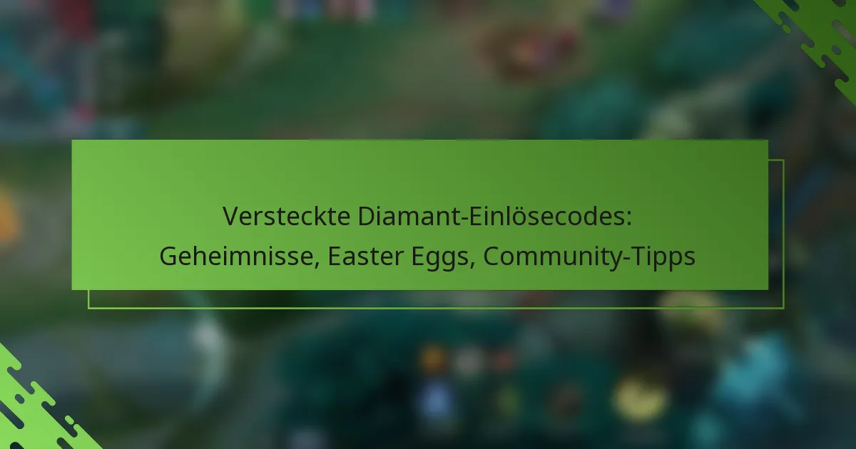 Versteckte Diamant-Einlösecodes: Geheimnisse, Easter Eggs, Community-Tipps